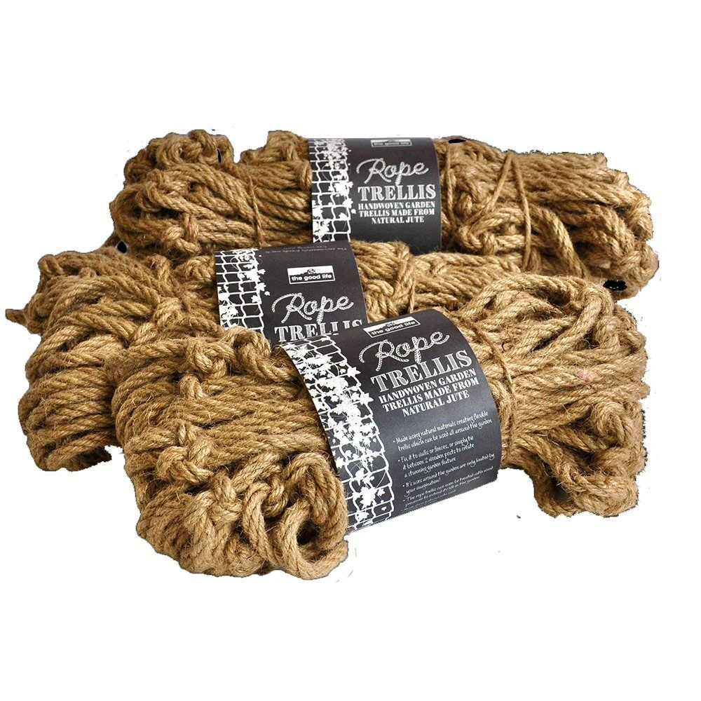 The Good Life 1.2 X 1.8m Natural Jute Rope Trellis 1 The Good Life 1.2 X 1.8m Natural Jute Rope Trellis