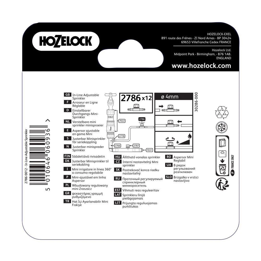 Hozelock 360? Adjustable In Line Mini Sprinkler (Pack Of 12) 3 Hozelock 360? Adjustable In Line Mini Sprinkler (Pack Of 12) - Image 3