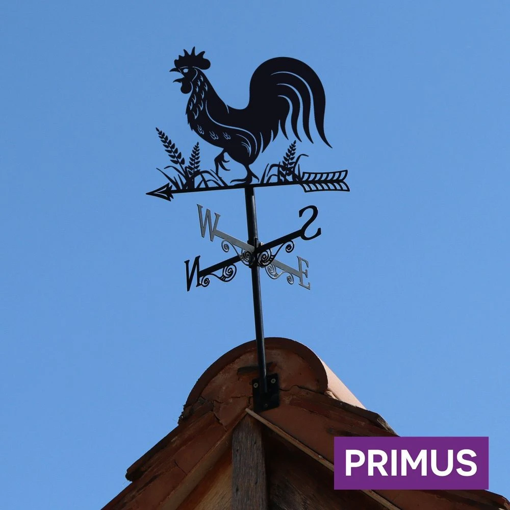 Primus Metal Cockerel Silhouette Weathervane 2 Primus Metal Cockerel Silhouette Weathervane - Image 2