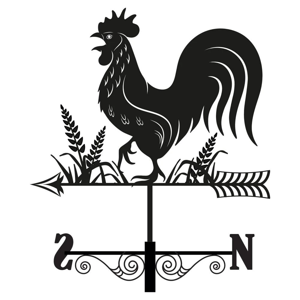 Primus Metal Cockerel Silhouette Weathervane 1 Primus Metal Cockerel Silhouette Weathervane