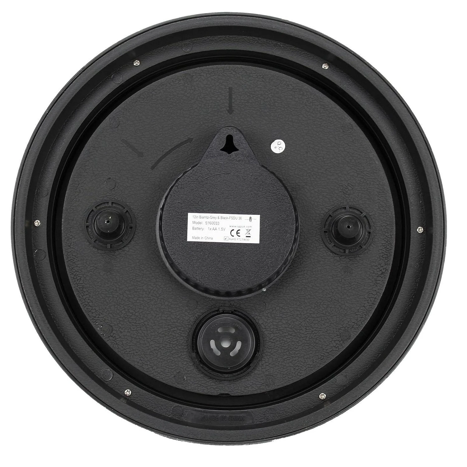 Outside In 12" Black Biarritz Clock 2 Outside In 12" Black Biarritz Clock - Image 2