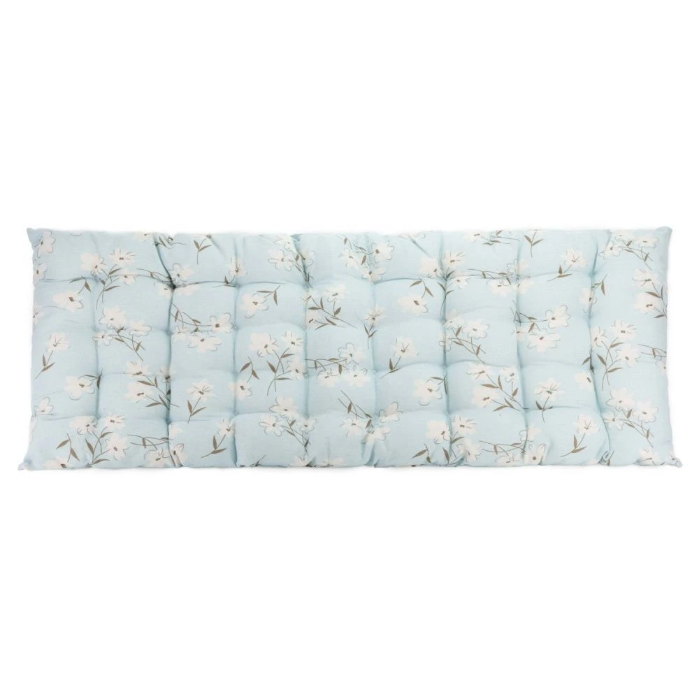 Ascalon 110cm Flower Blue Bench Seat Pad 1 Ascalon 110cm Flower Blue Bench Seat Pad