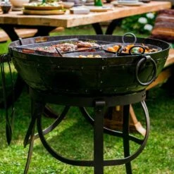 Kadai 60cm Recycled Firebowl With High & Low Stands 5 Kadai 60cm Recycled Firebowl With High & Low Stands -Hozel Garden Shop 5060345972924 3