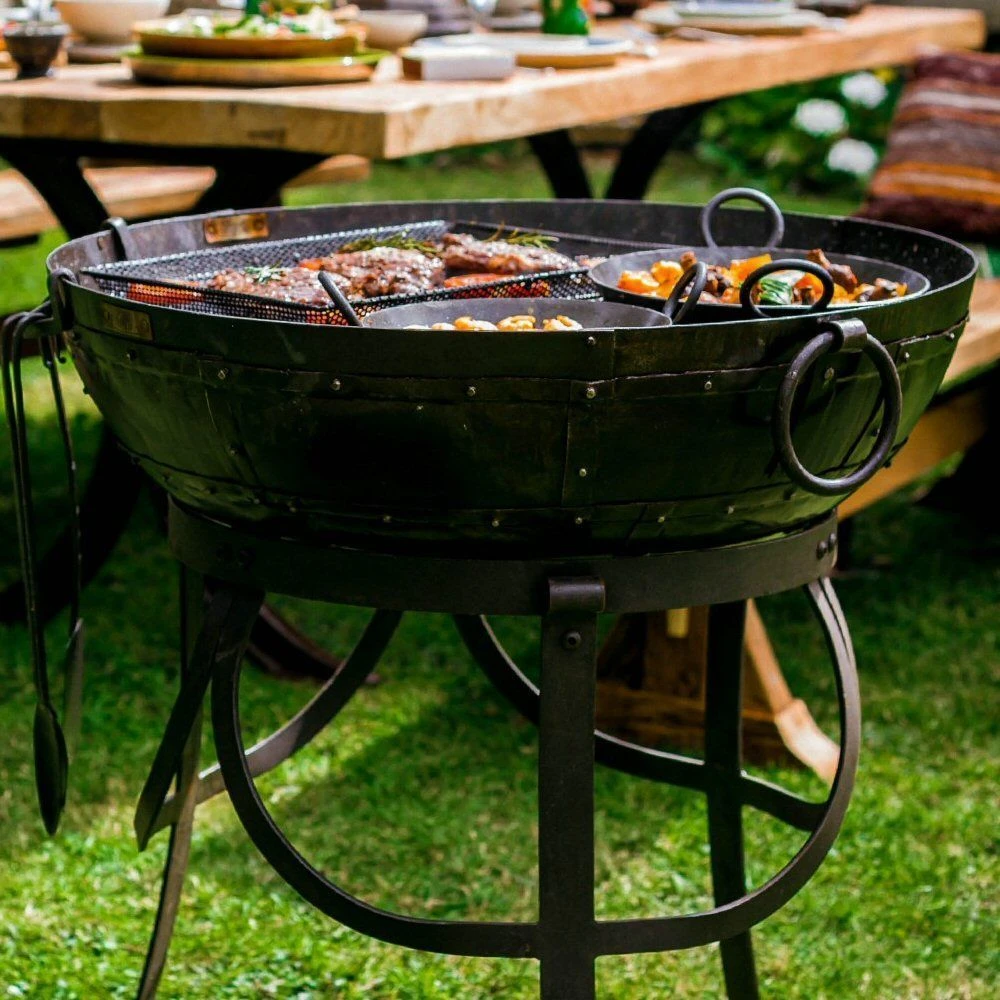 Kadai 80cm Recycled Firebowl With High & Low Stands 3 Kadai 80cm Recycled Firebowl With High & Low Stands - Image 3