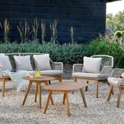 Decoris 55cm Acacia Seville Outdoor Wooden Side Table 5 Decoris 55cm Acacia Seville Outdoor Wooden Side Table -Hozel Garden Shop 8720093955033 3