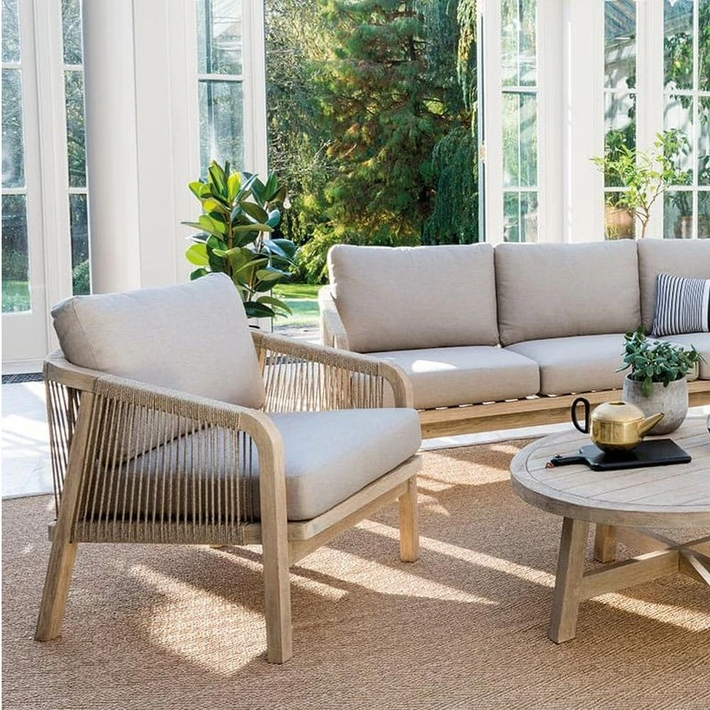 Kettler Cora Rope Lounge Wooden Armchair (Pair) 3 Kettler Cora Rope Lounge Wooden Armchair (Pair) - Image 3