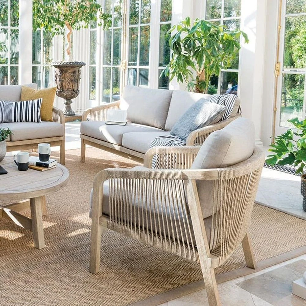 Kettler Cora Rope Lounge Wooden Armchair (Pair) 4 Kettler Cora Rope Lounge Wooden Armchair (Pair) - Image 4